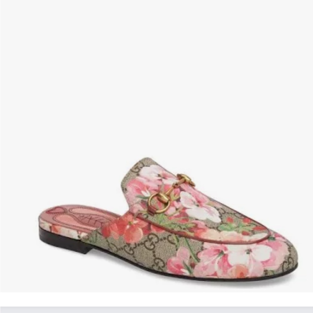 Gucci Women's Floral Loafers - Pink and Green - Picture 2 of 11